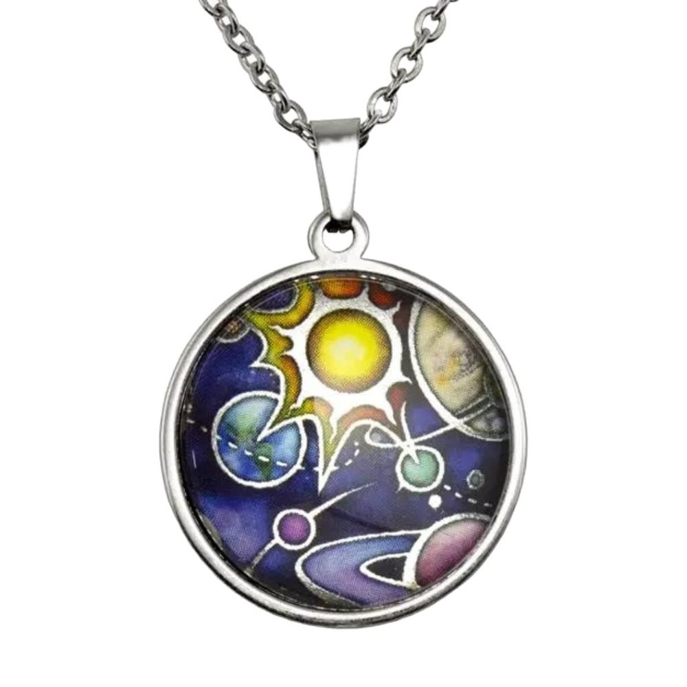Solar System 28 mm Pendant Art Jewerly